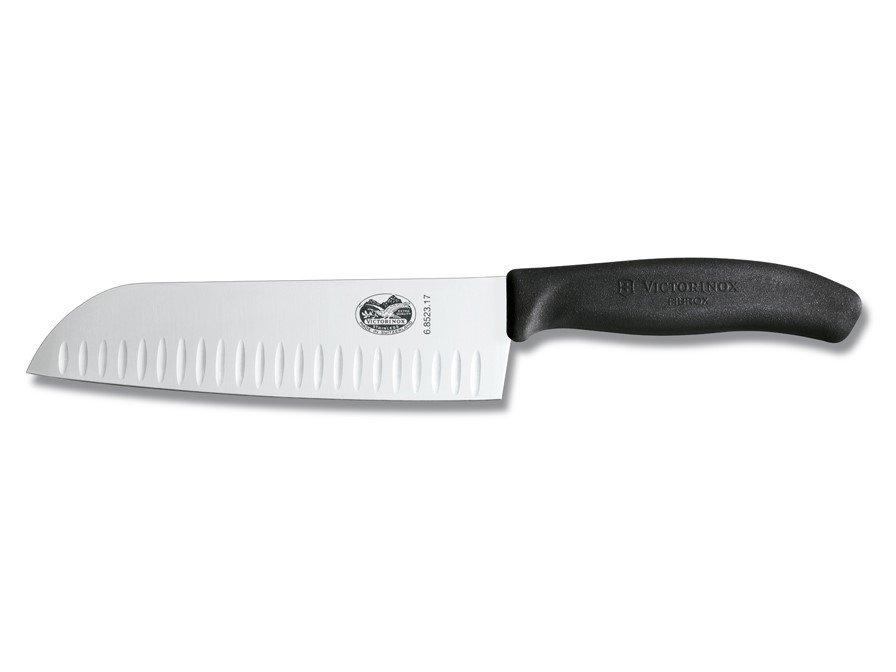 Nůž Santoku s výbrusem Victorinox 17 cm černý